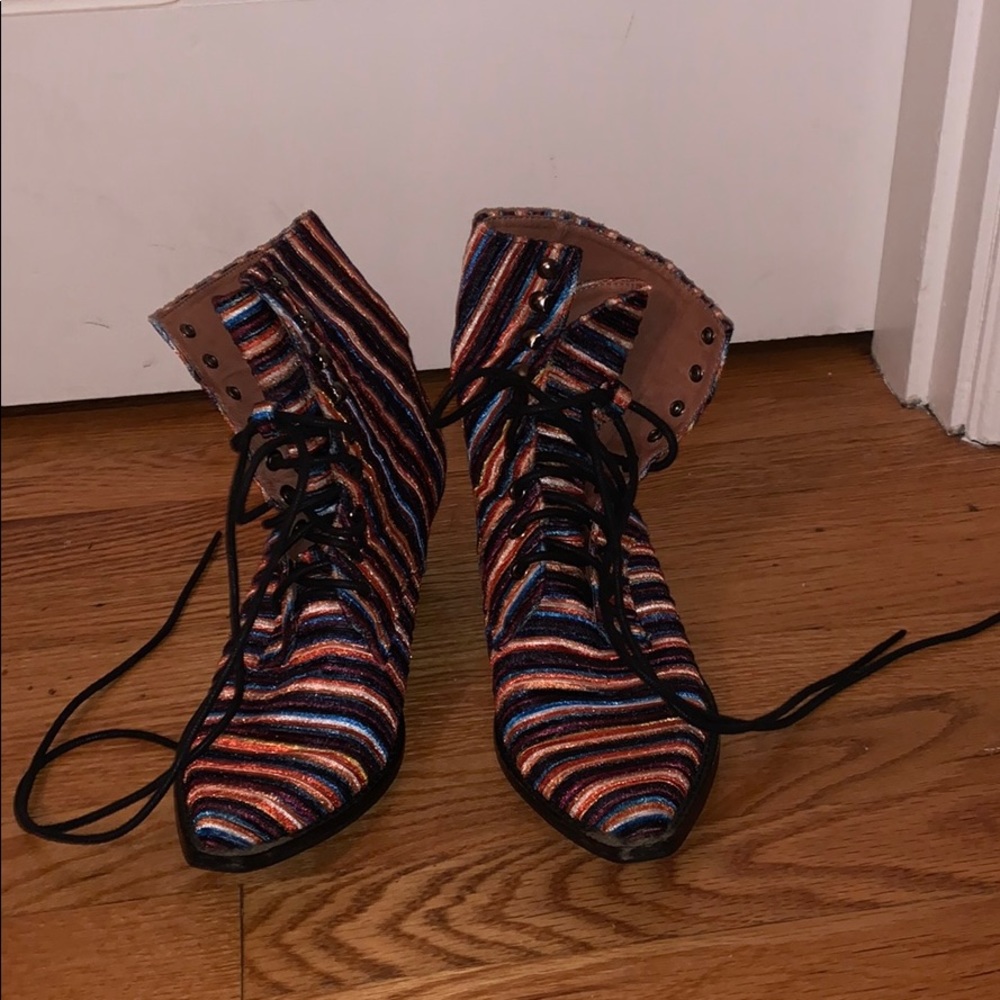 Free People Striped Booties